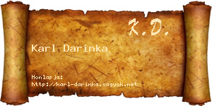 Karl Darinka névjegykártya